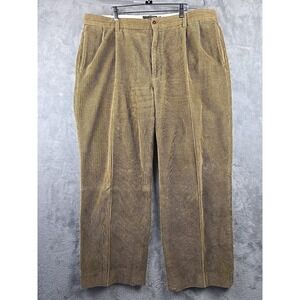 CC FILSON Pants Mens 40x29 Brown Corduroy Wide Wale Pleated Cotton Vintage Flaw